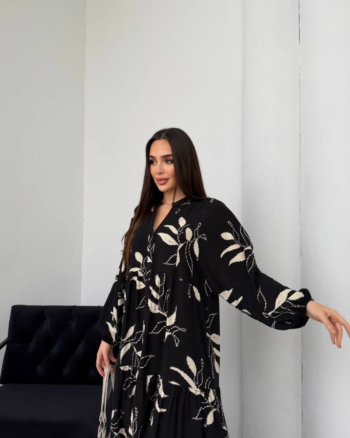 فستان ماكسي بنقشة أوراق
Leaf Print Maxi Dress