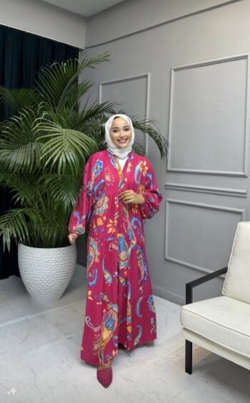 Bahja Dress – Fuchsia Print