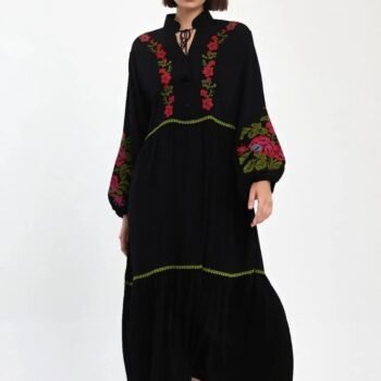 Women's Dress-Emerald Black