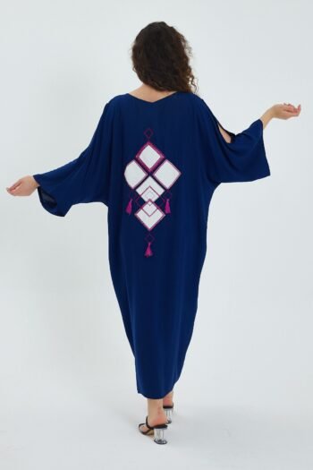 Shajarat Dress – Blue Embroidery