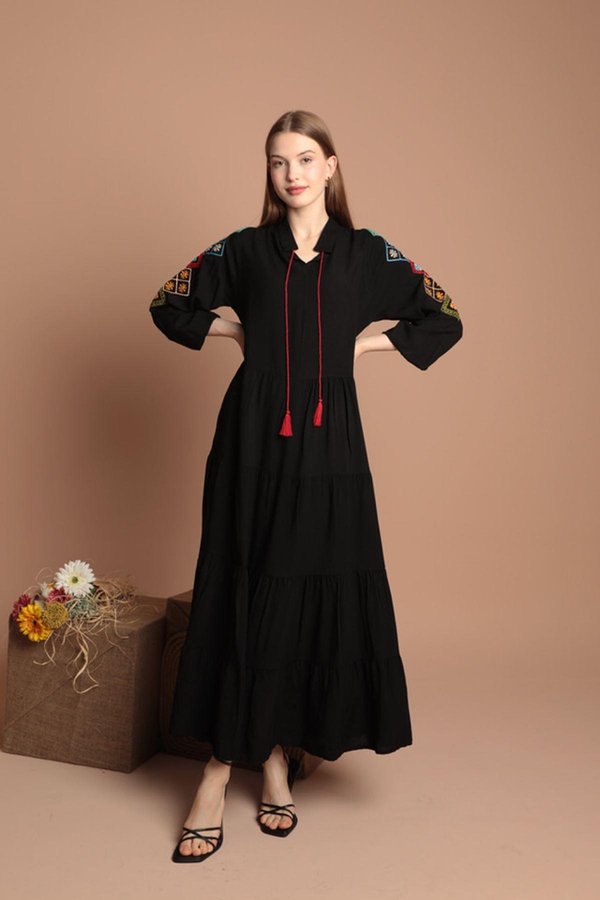 viscose-fabric-womens-dress-black-7f20